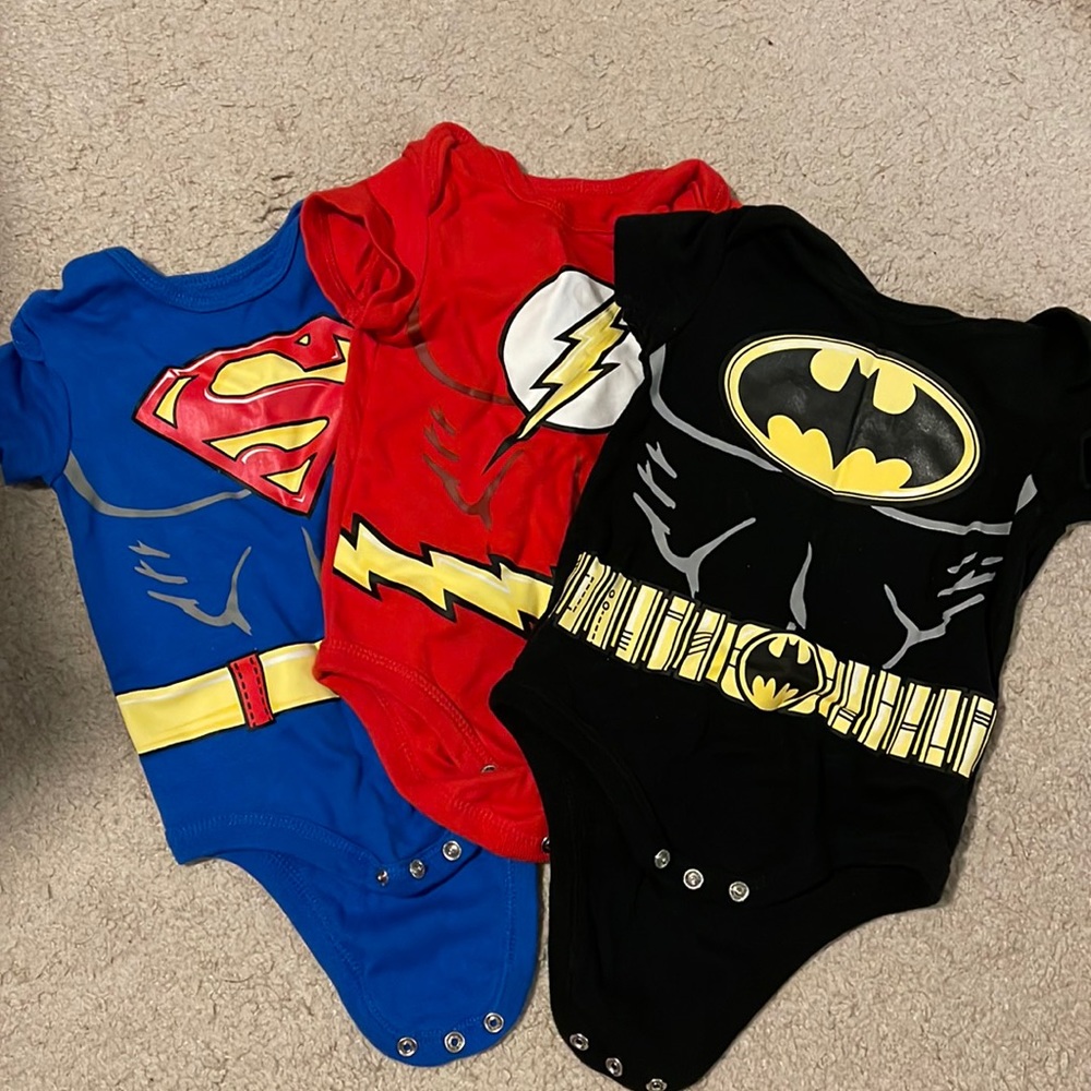 DC Justice League 3-6M Onesie Bundle (3)